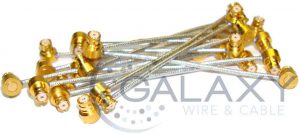 Coaxial cable assembly, silver braid, gold plated SMB connectors