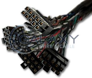 Wire harness with black connectors